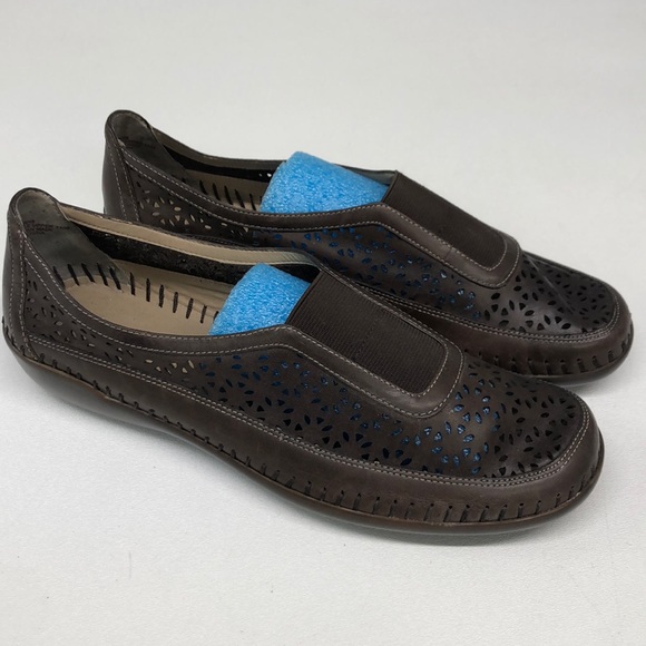 Easy Spirit Shoes Easy Spirit Brown Leather Norah Flats 75 Wide